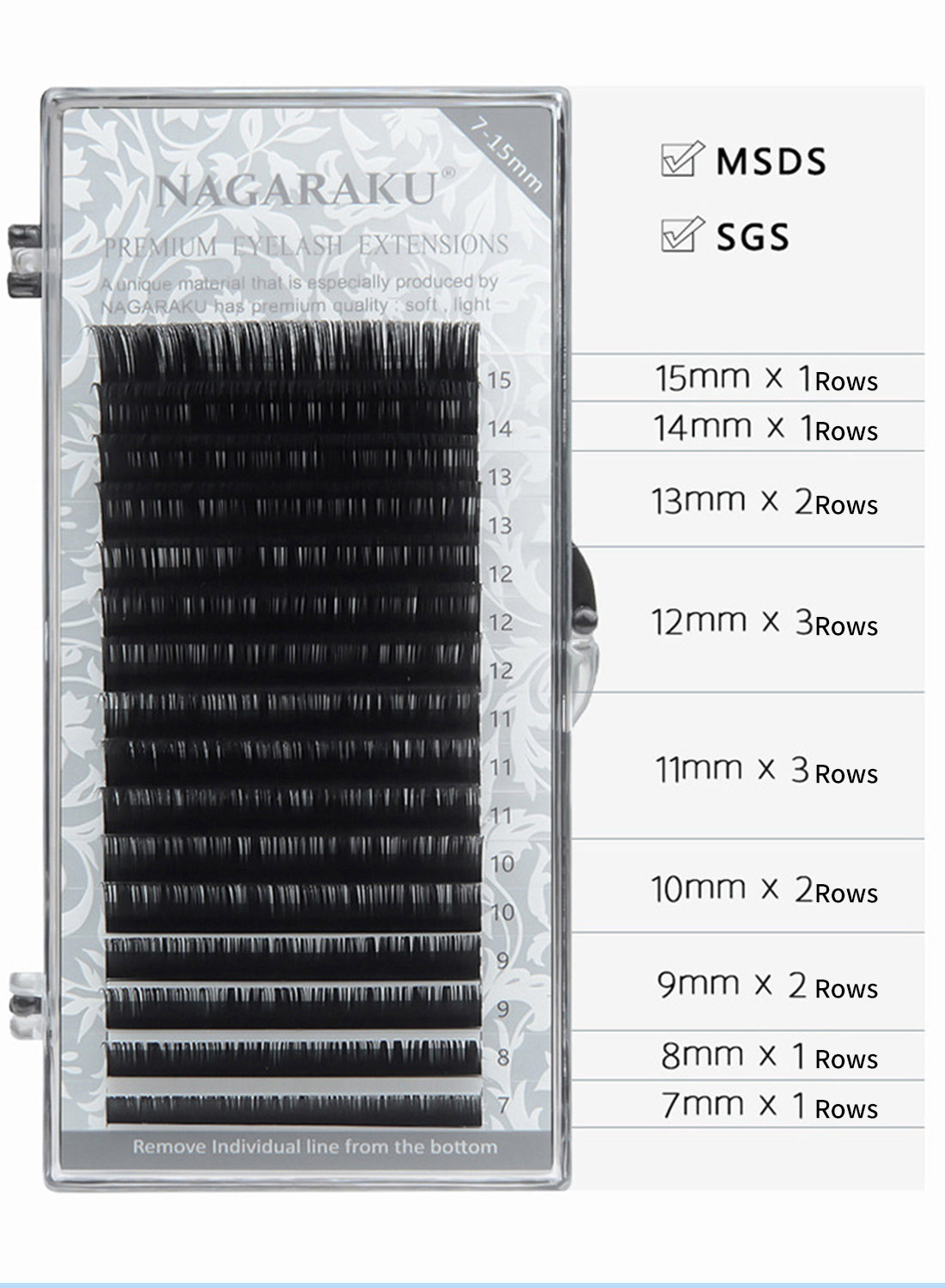 NAGARAKU Fake False Eyelashes Grafting (7mm-15mm Mix)
