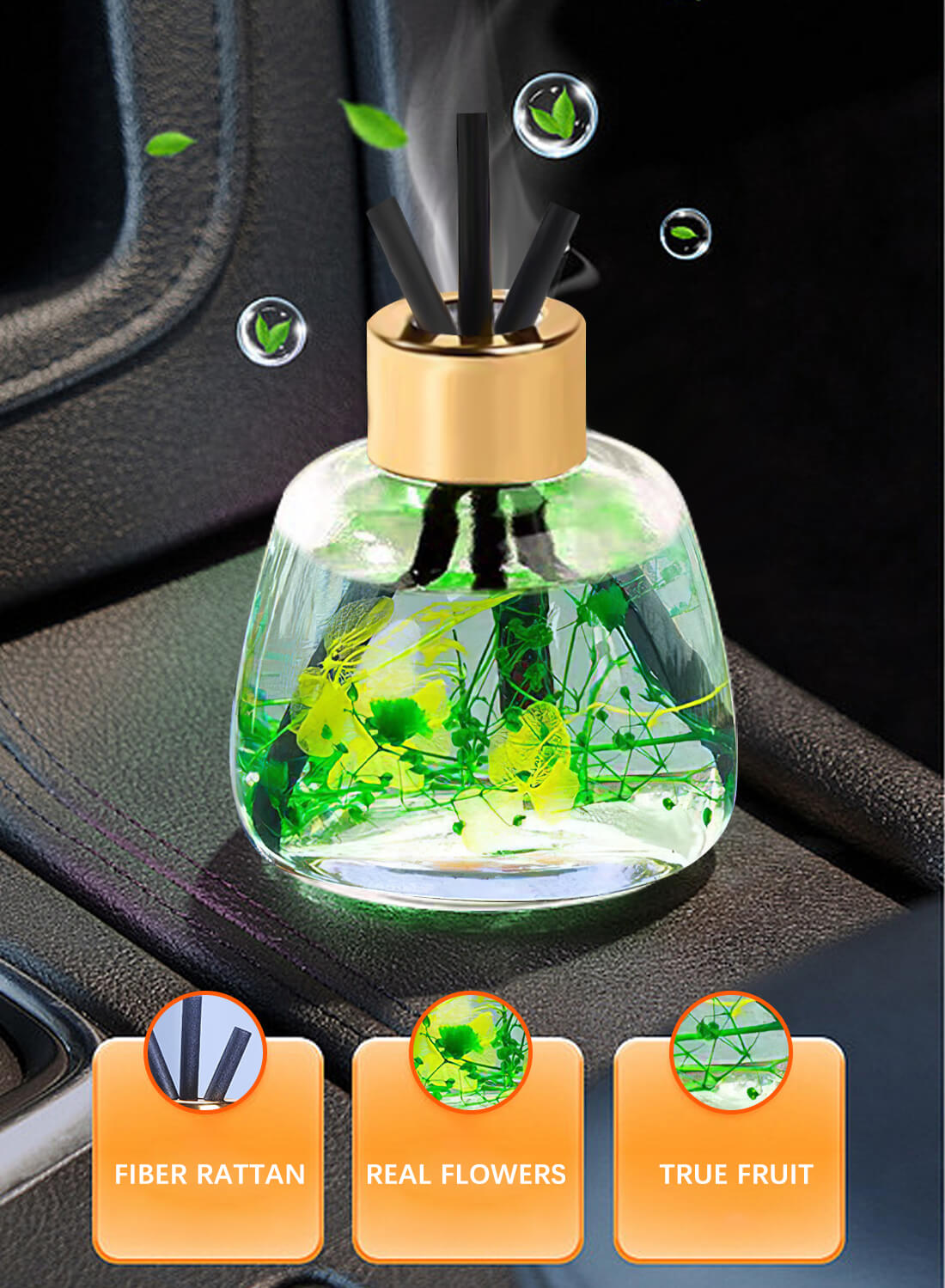 DISHIXUAN Flower Reed Diffuser with Incense Diffuser Sticks 100ml