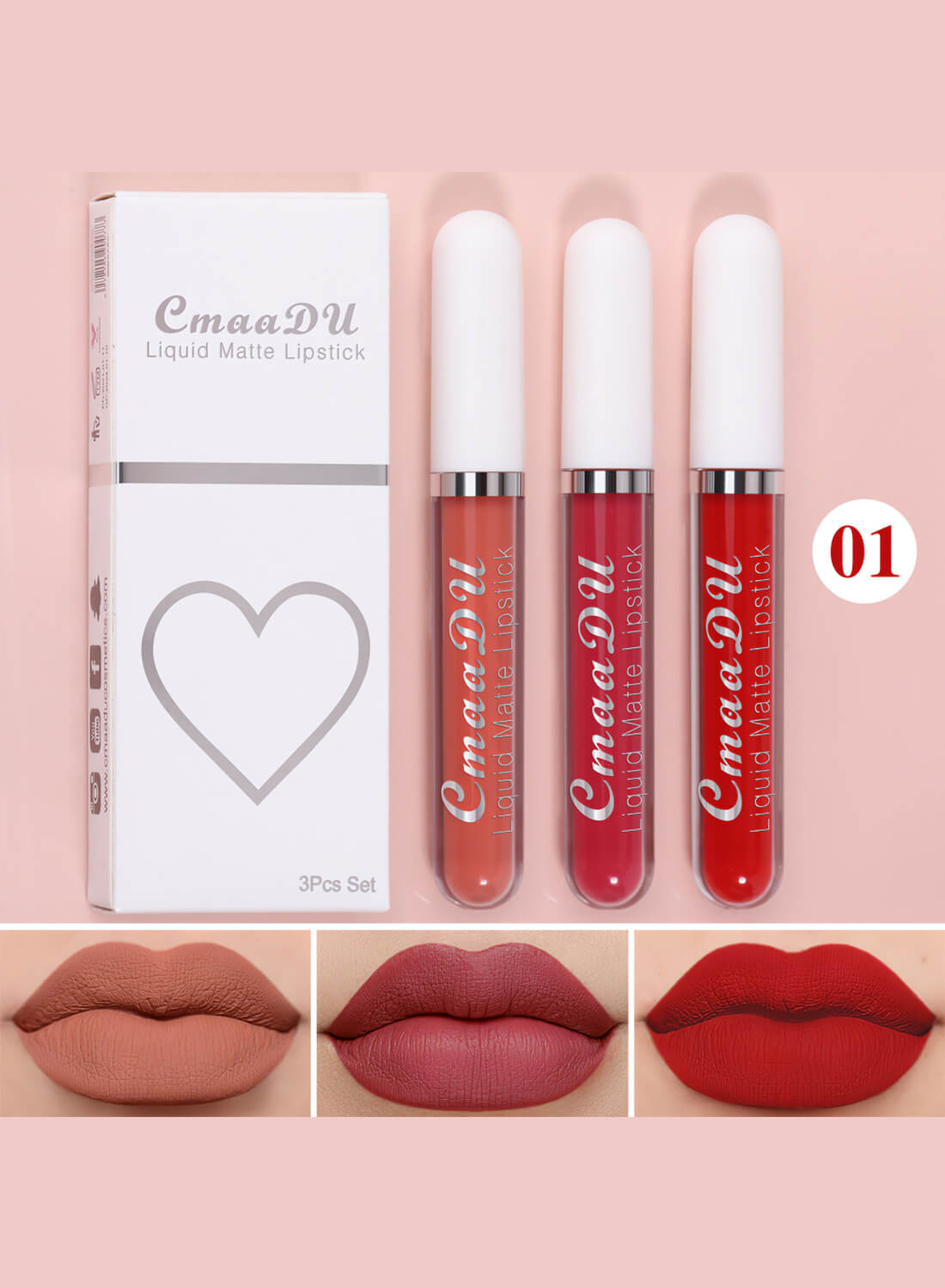 CmaaDu 3Pcs Lip Gloss Set