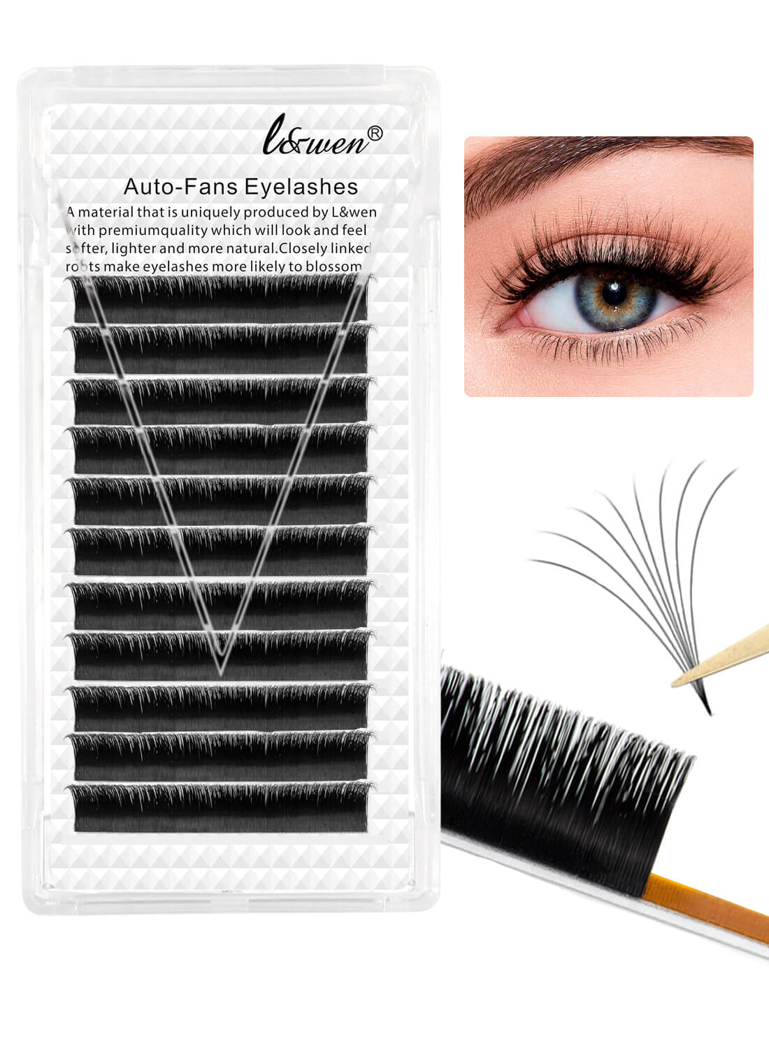 L&wen Auto Fans Fake False Eyelashes for Extension Grafting