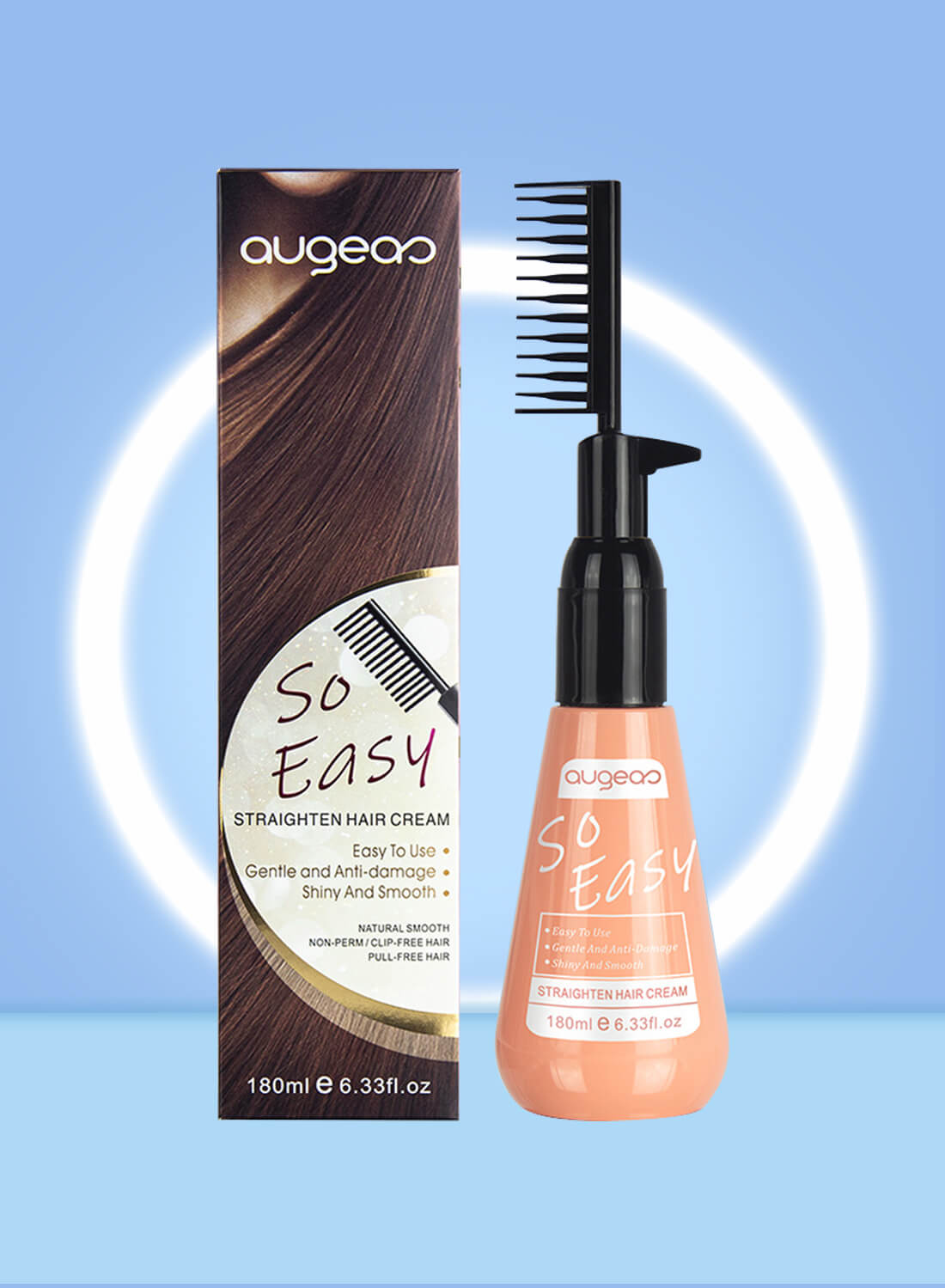 Augeas Straighten Hair Cream with Comb