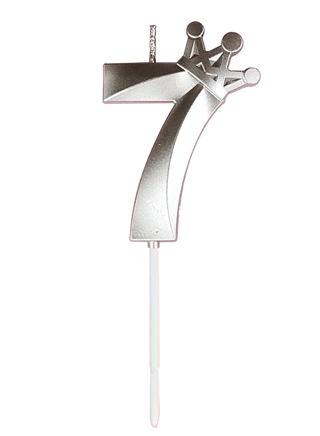 l&Wen Birthday Candles Twisted,  Long Thin Spiral Candle with Holders for Wedding Party Decorations (6 Pcs, Silver Twisted Collection)