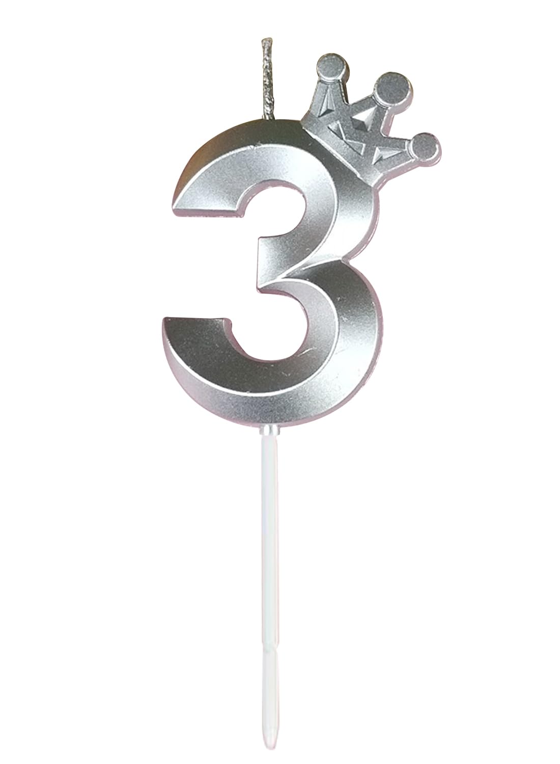 l&Wen Birthday Candles Twisted,  Long Thin Spiral Candle with Holders for Wedding Party Decorations (6 Pcs, Silver Twisted Collection)