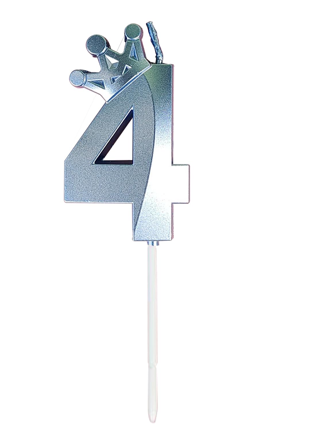 l&Wen Birthday Candles Twisted,  Long Thin Spiral Candle with Holders for Wedding Party Decorations (6 Pcs, Silver Twisted Collection)