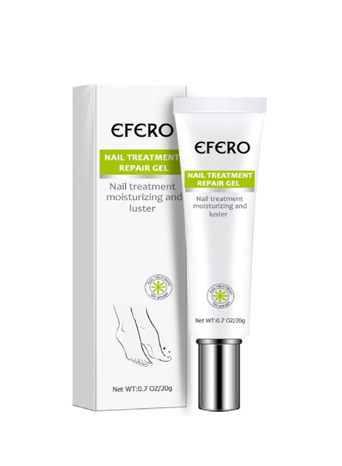Nail Treatment Repair Gel, Nail Repair Cream, Restores Appearance of Discolored & Damaged Nails, Nail Grooming Gel for Nail Growth Care 20g