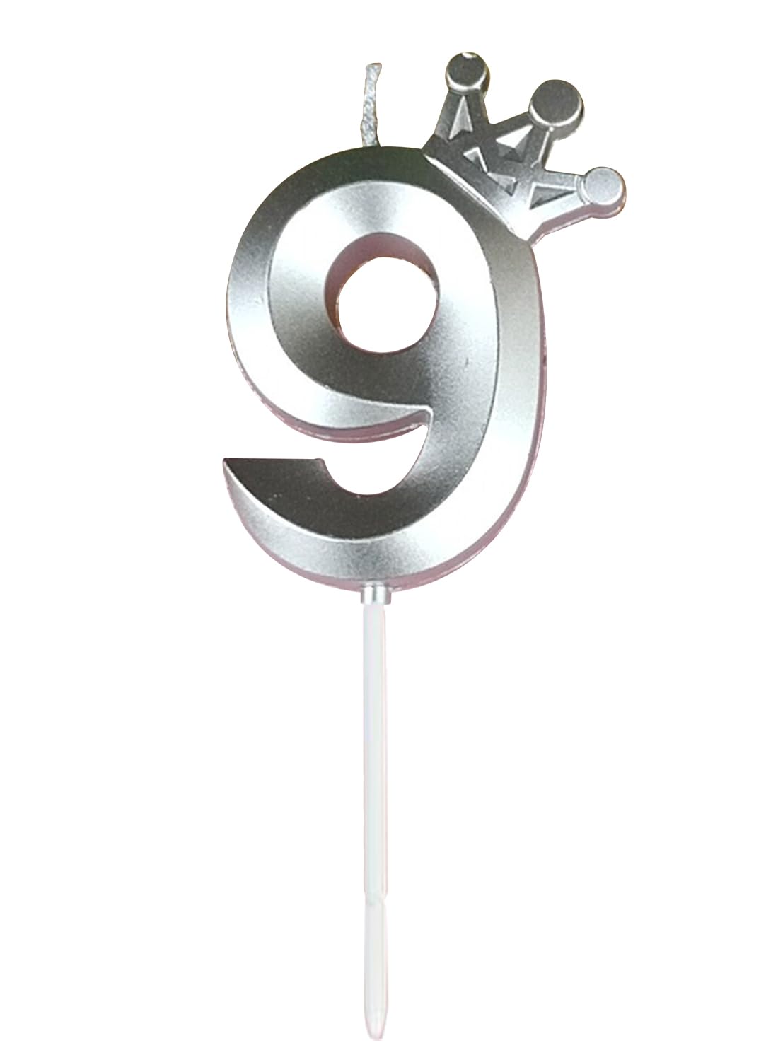 l&Wen Birthday Candles Twisted,  Long Thin Spiral Candle with Holders for Wedding Party Decorations (6 Pcs, Silver Twisted Collection)