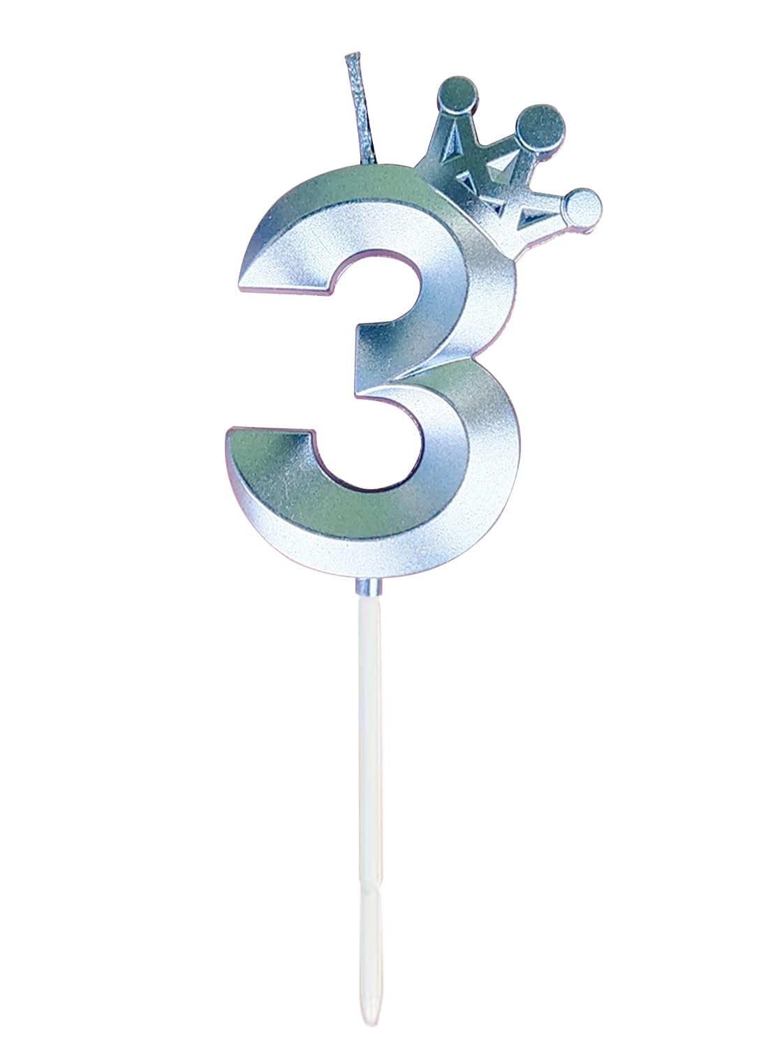 l&Wen Birthday Candles Twisted,  Long Thin Spiral Candle with Holders for Wedding Party Decorations (6 Pcs, Silver Twisted Collection)