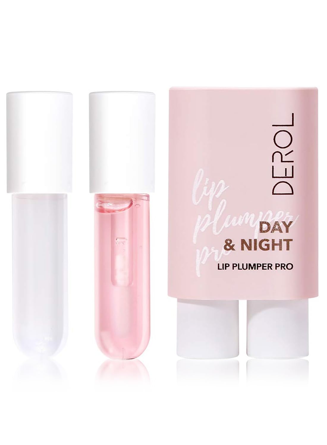 Lip Care Kit with Natural Lip Plumper and Lip Care Serum, Hydrating Moisturizing Repairing Peeling Exfoliating Lip Treatment, Lip Gloss for Fuller Lips 2Pcs