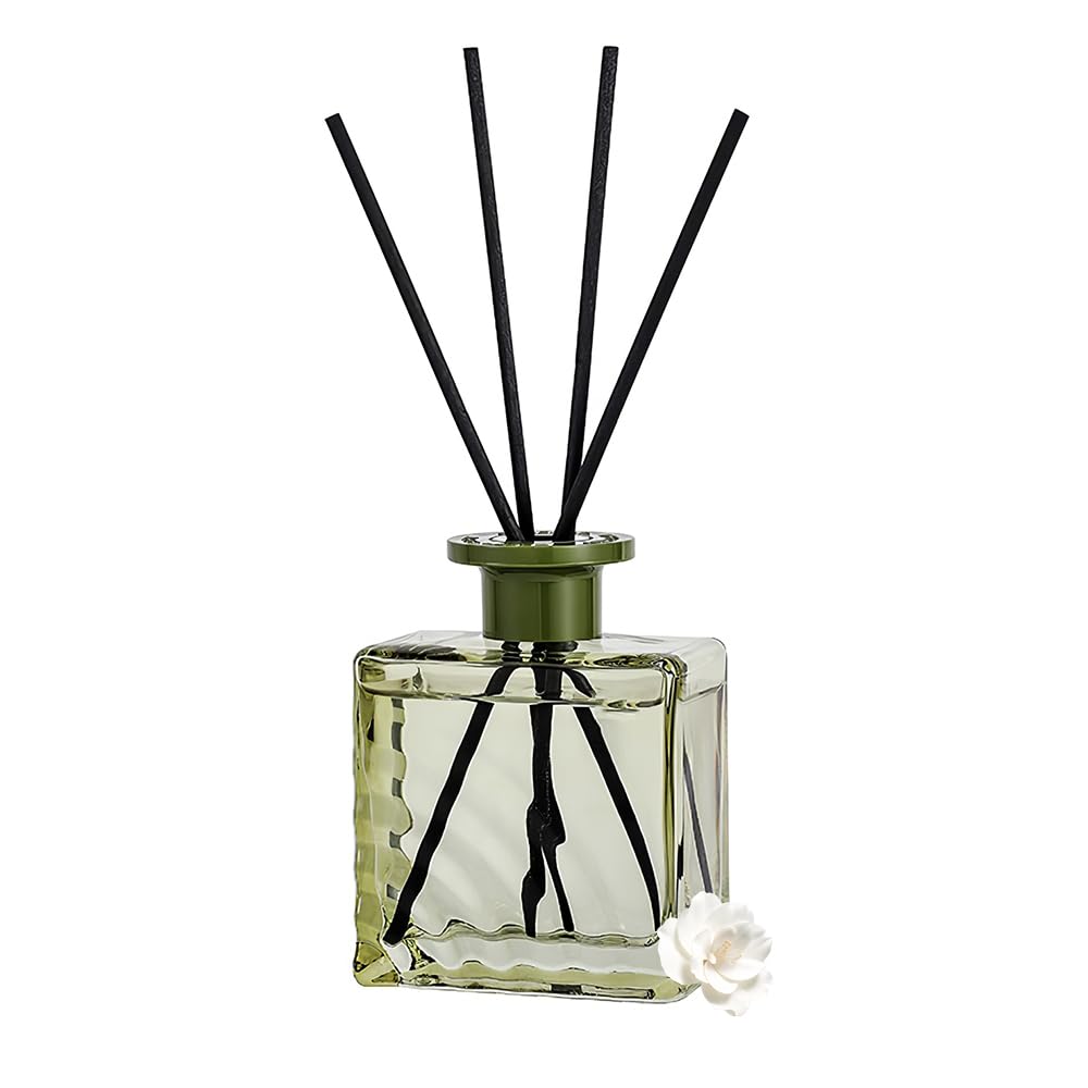 Reed Diffuser, Tea Fragrance Scented Oil with 4 Reed Sticks, Natural Long Lasting Essential Oil Air Freshener 200ml