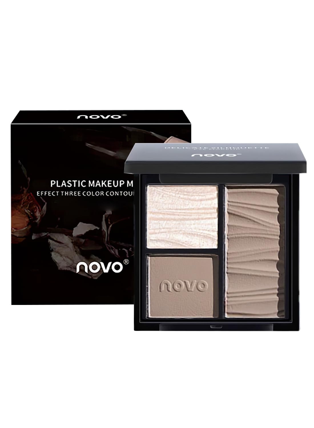Three Colors Contour Palette, Makeup Palette Contain Contour and Highlighter, Long Lasting Waterproof Eye Makeup Palette, Contouring Palette, Matte Radiance Luminizer
