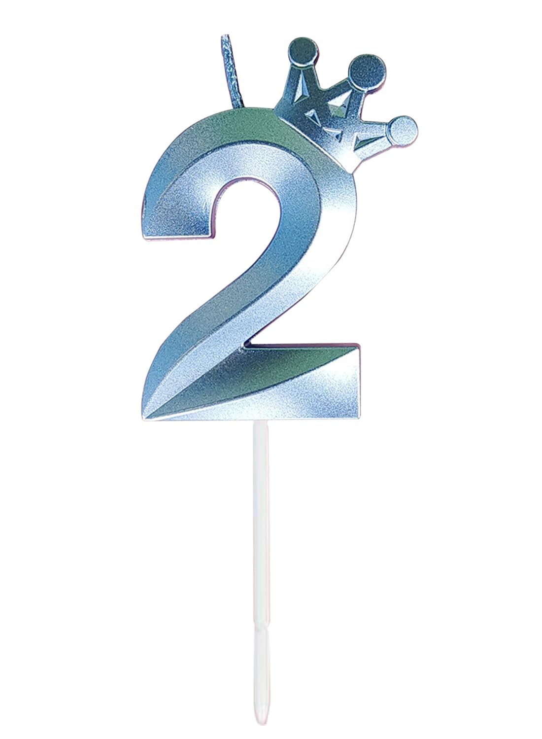 l&Wen Birthday Candles Twisted,  Long Thin Spiral Candle with Holders for Wedding Party Decorations (6 Pcs, Silver Twisted Collection)