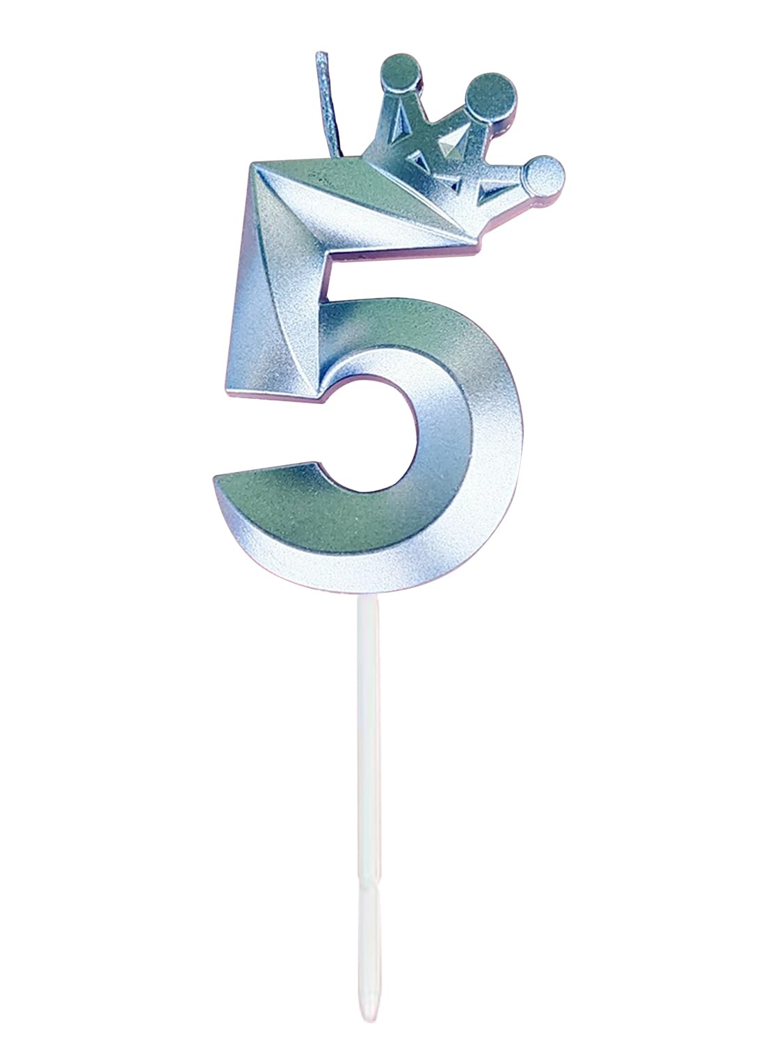 l&Wen Birthday Candles Twisted,  Long Thin Spiral Candle with Holders for Wedding Party Decorations (6 Pcs, Silver Twisted Collection)