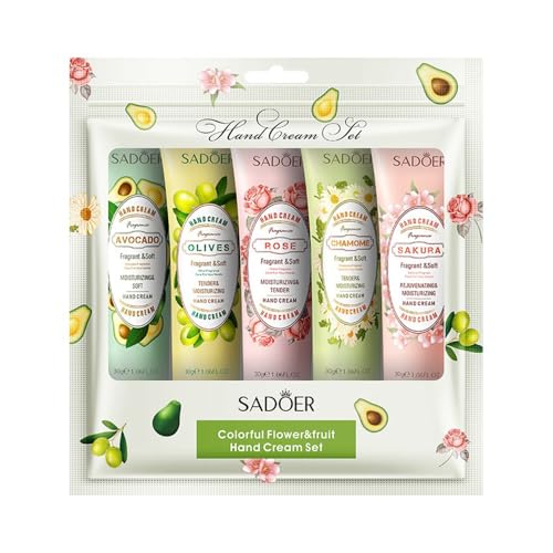 Hand Cream Gift Set, Hand Lotion Gift Kit for Dry Cracked Hands - 5 Packs
