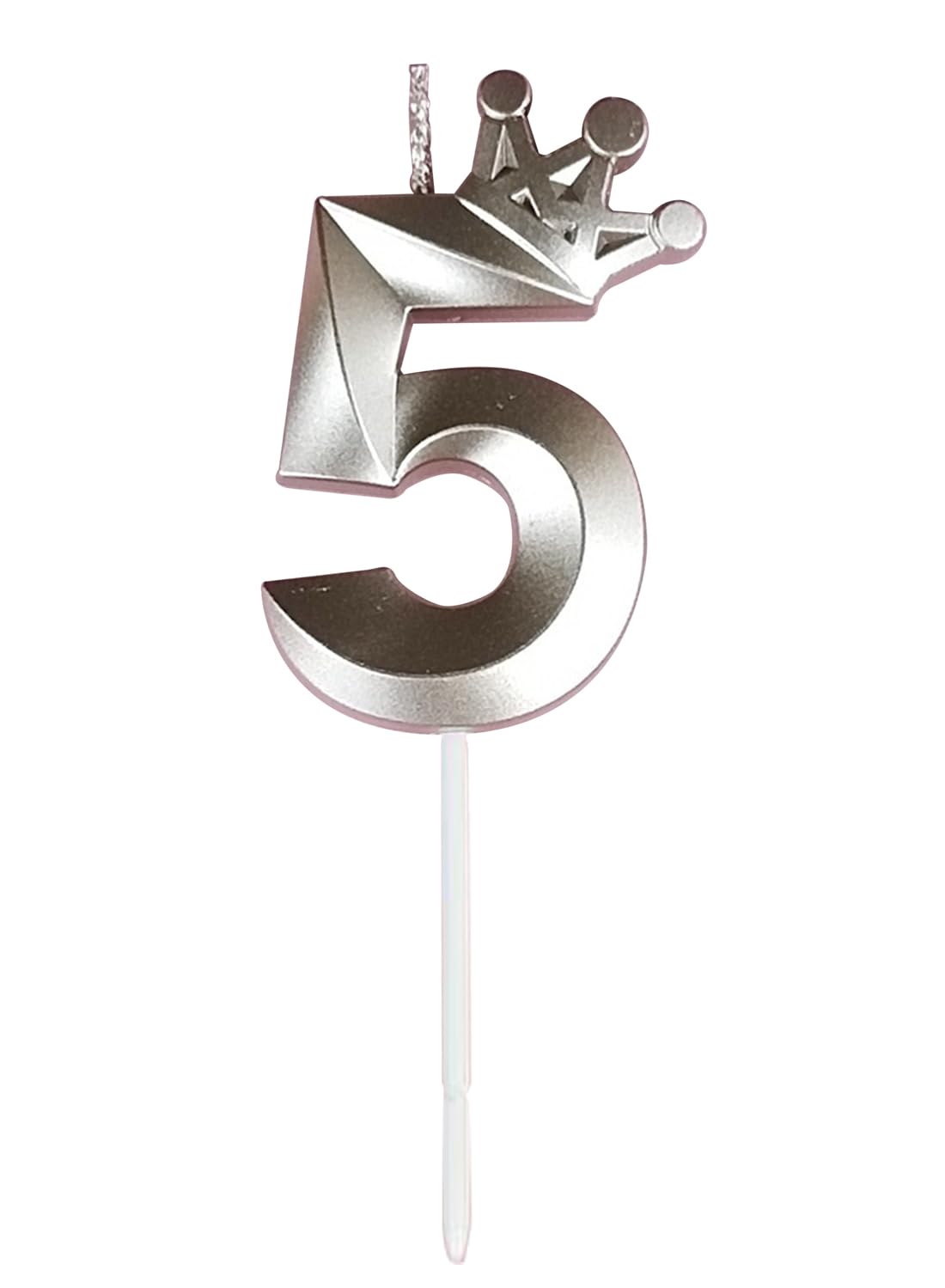 l&Wen Birthday Candles Twisted,  Long Thin Spiral Candle with Holders for Wedding Party Decorations (6 Pcs, Silver Twisted Collection)