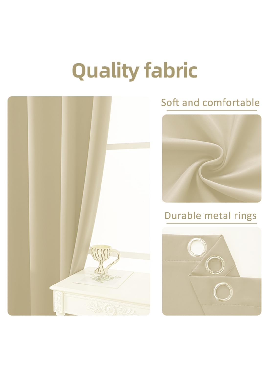Solid Blackout Curtains for Bedroom and Living Room