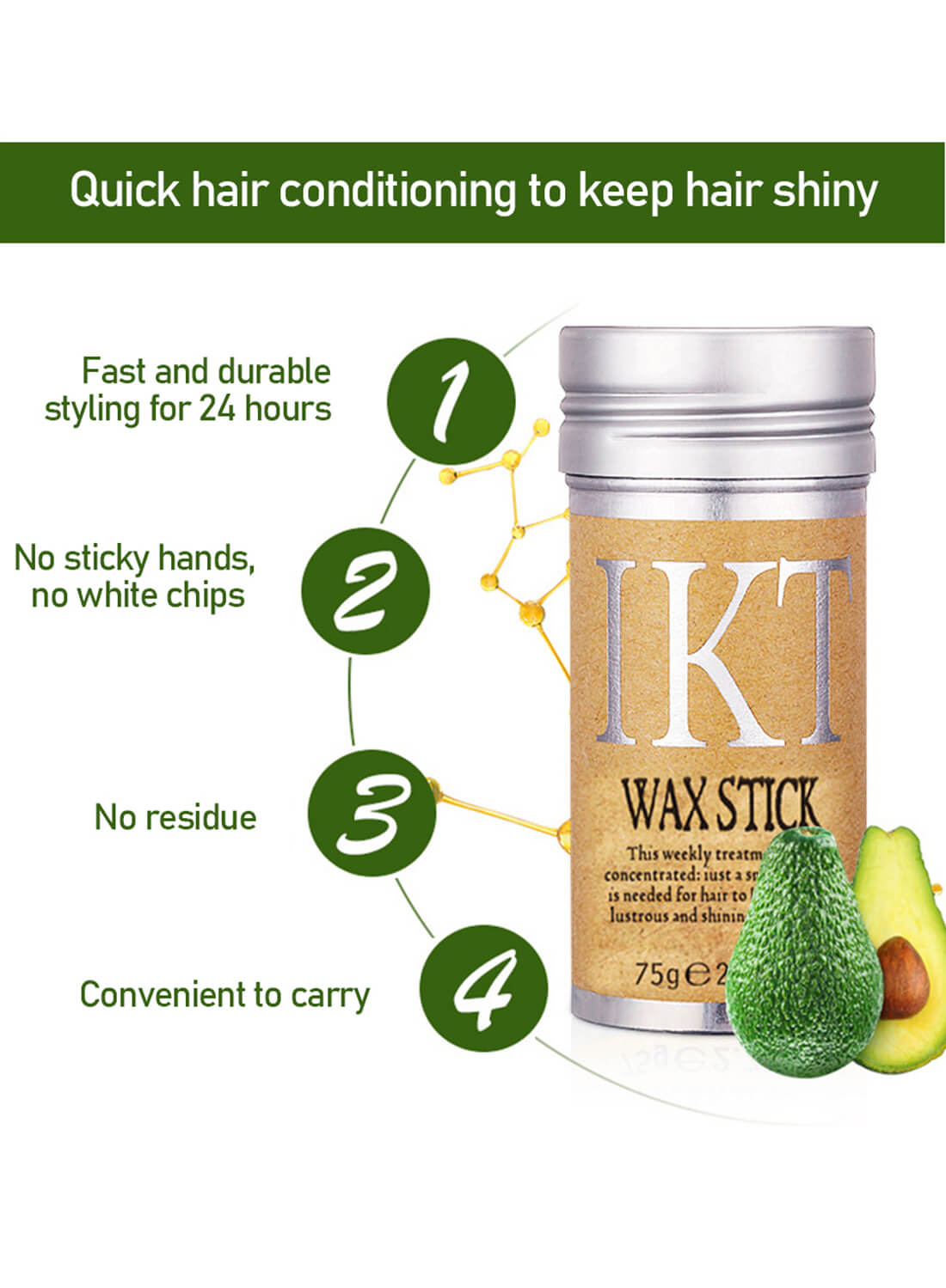 IKT Hair Wax Stick Non-greasy 75*3