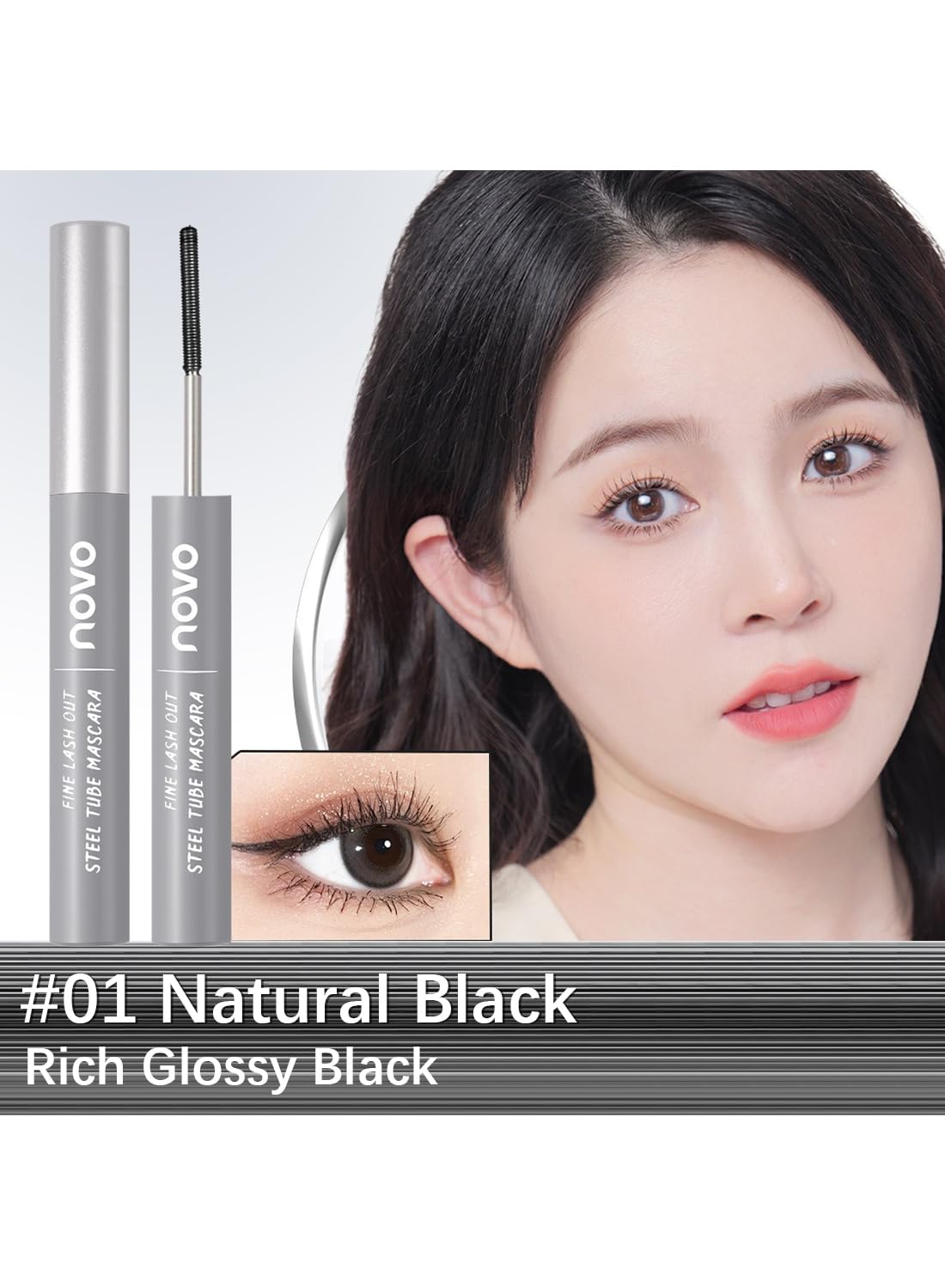 Mascara, Volumizing Lengthening Defining Lifting Curling Multiplying Eye Makeup Lash Extension, No Smudging Long Lasting Waterproof Mascara for Women
