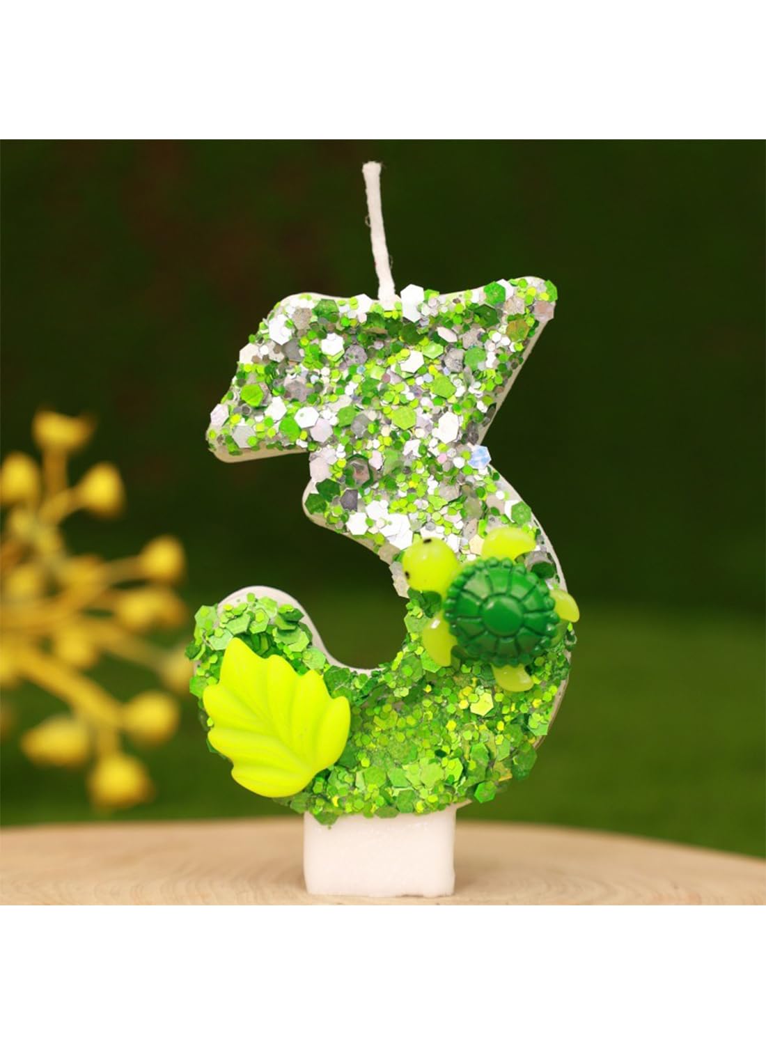 L&wen 7cm Birthday Number Candles for Cake Decoration, Glittery Cake Toppers with Perfect for Kids' Parties, Anniversaries Celebrations