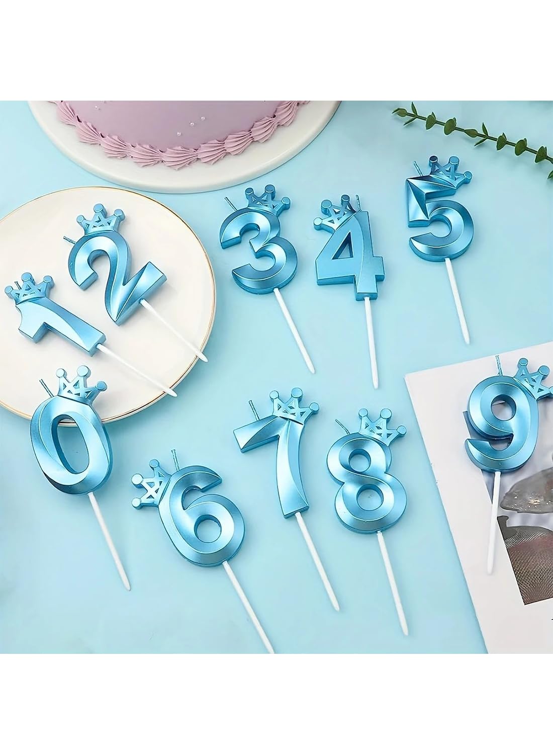 l&Wen Birthday Candles Twisted,  Long Thin Spiral Candle with Holders for Wedding Party Decorations (6 Pcs, Silver Twisted Collection)