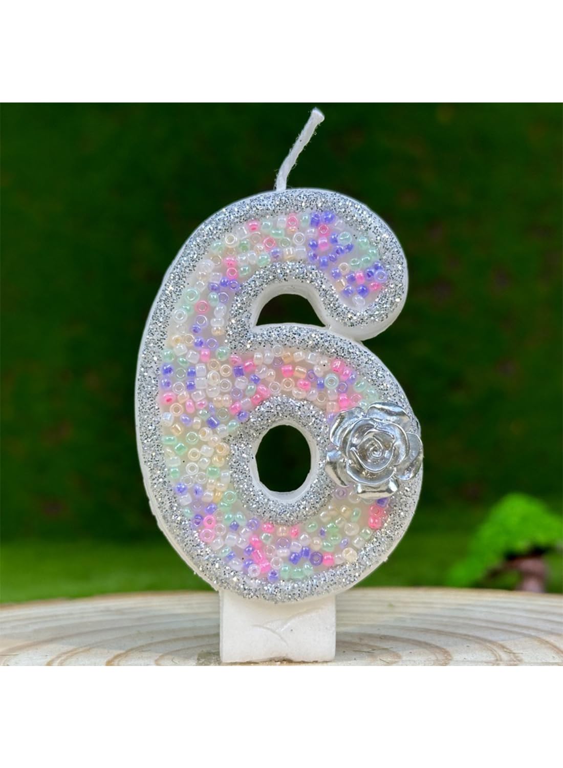 L&wen 7cm Birthday Number Candles for Cake Decoration, Glittery Cake Toppers with Perfect for Kids' Parties, Anniversaries Celebrations
