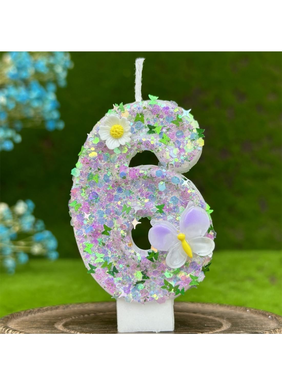 L&wen 7cm Birthday Number Candles for Cake Decoration, Glittery Cake Toppers with Perfect for Kids' Parties, Anniversaries Celebrations