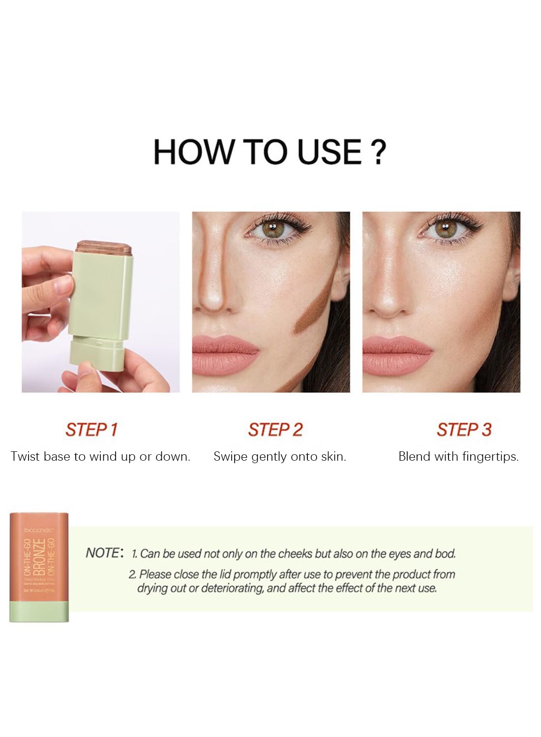 Highlighter and Bronzer Stick,  Face Contouring Pen,