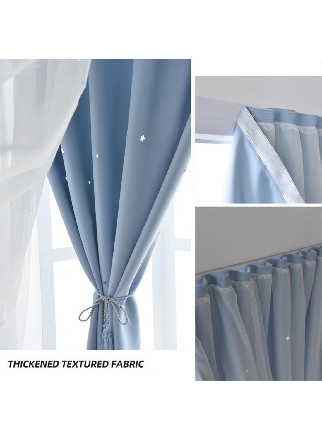 Velcro Blackout Curtains, Without Rods Curtains