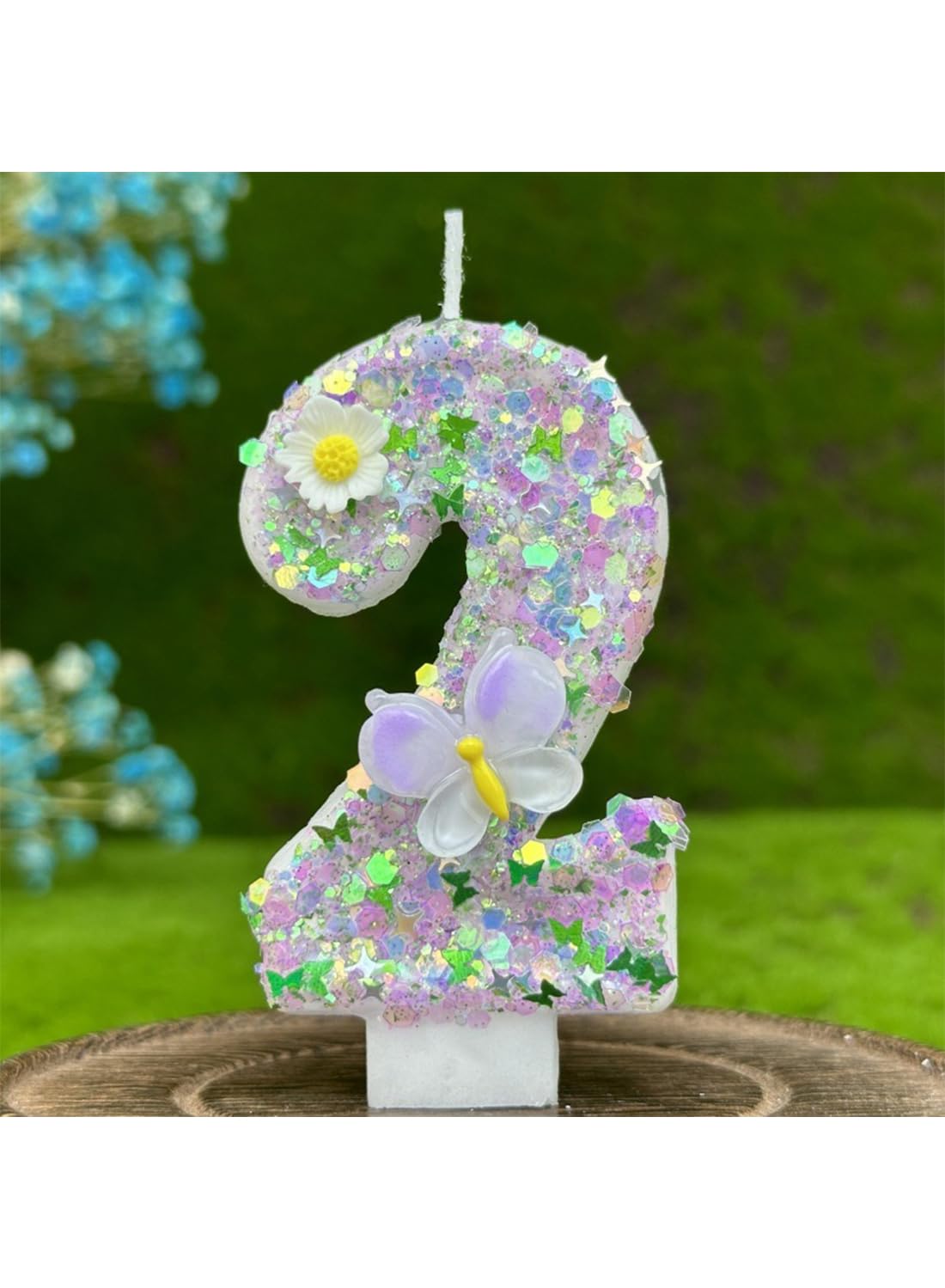 L&wen 7cm Birthday Number Candles for Cake Decoration, Glittery Cake Toppers with Perfect for Kids' Parties, Anniversaries Celebrations