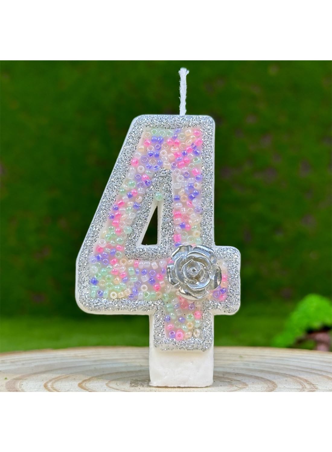 L&wen 7cm Birthday Number Candles for Cake Decoration, Glittery Cake Toppers with Perfect for Kids' Parties, Anniversaries Celebrations