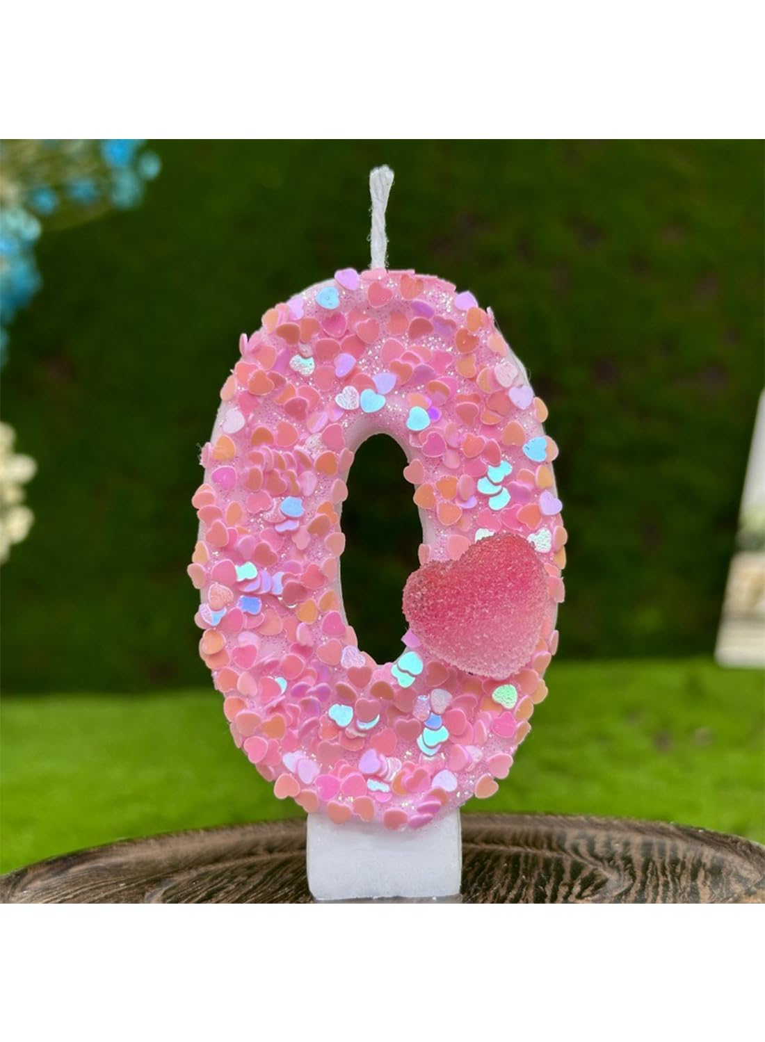 Pink Heart Number Cake Candle