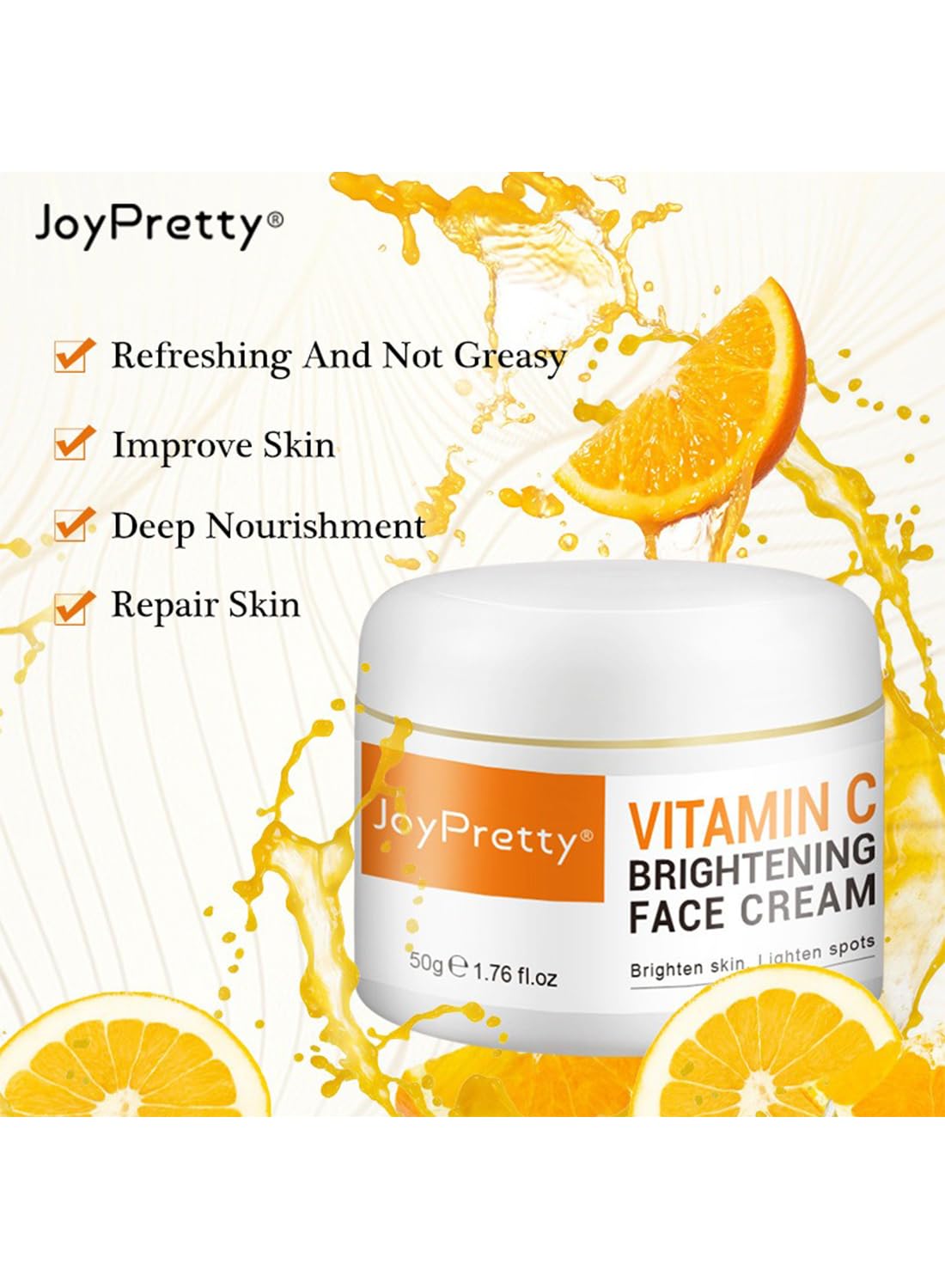 Face Cream with Vitamin C, Hydrating Anti-Aging Facial Moisturizer Cream 50g
