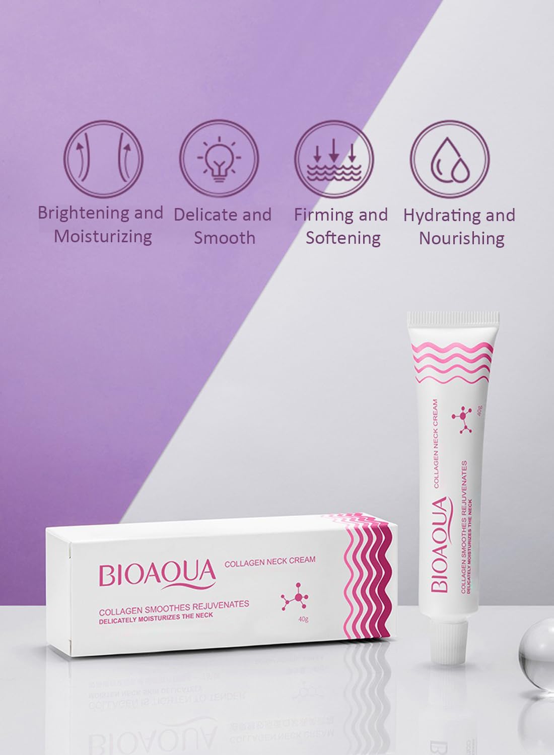 Neck Firming Cream, Anti-Wrinkle Lotion to Diminish Lines, Skin Moisturizer 40g