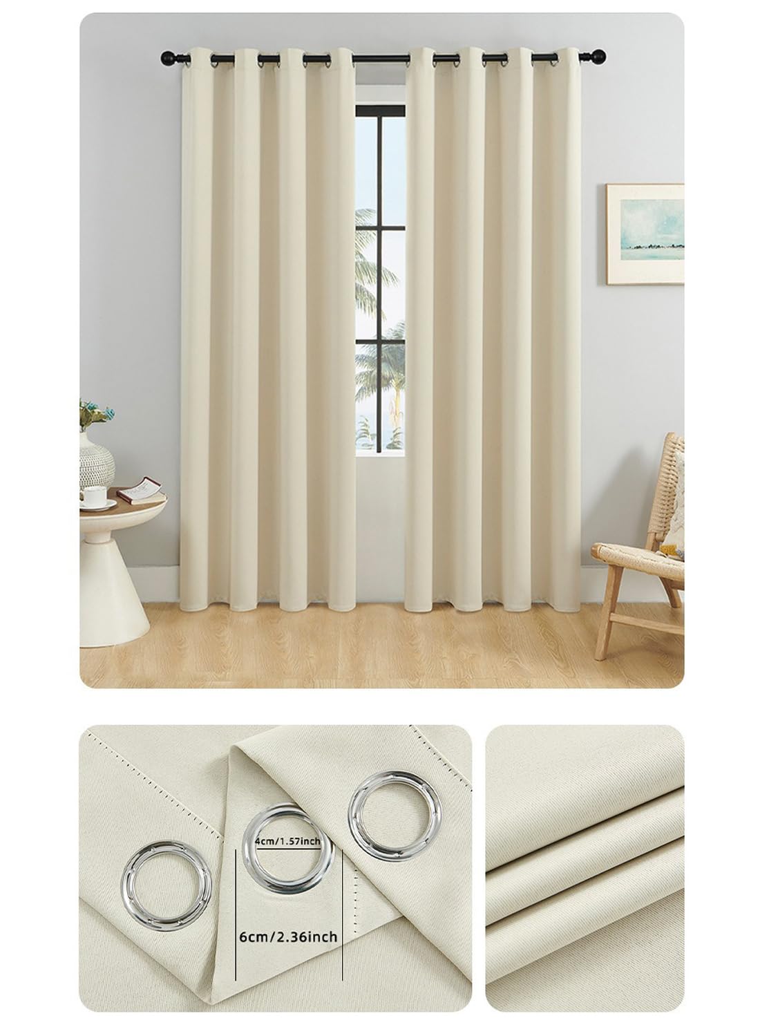 Solid Blackout Curtains for Bedroom and Living Room