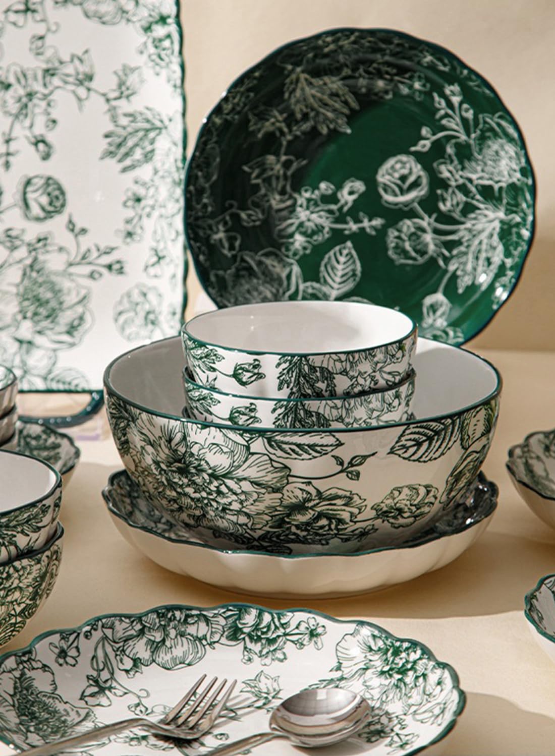 L&Wen 18Pcs Dinnerware Set