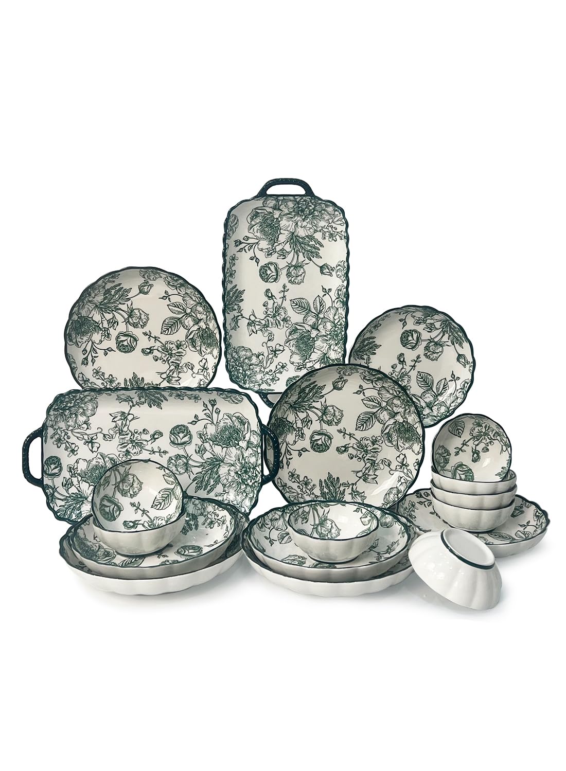 L&Wen 18Pcs Dinnerware Set