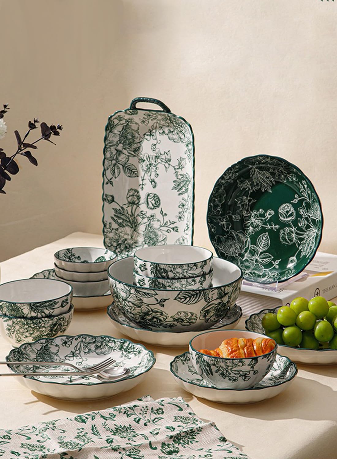 L&Wen 18Pcs Dinnerware Set