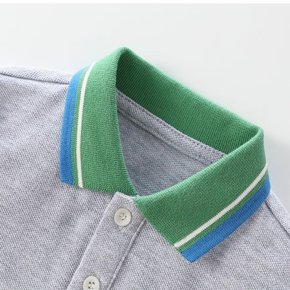 L&Wen Boys Long Sleeve Polo Shirt
