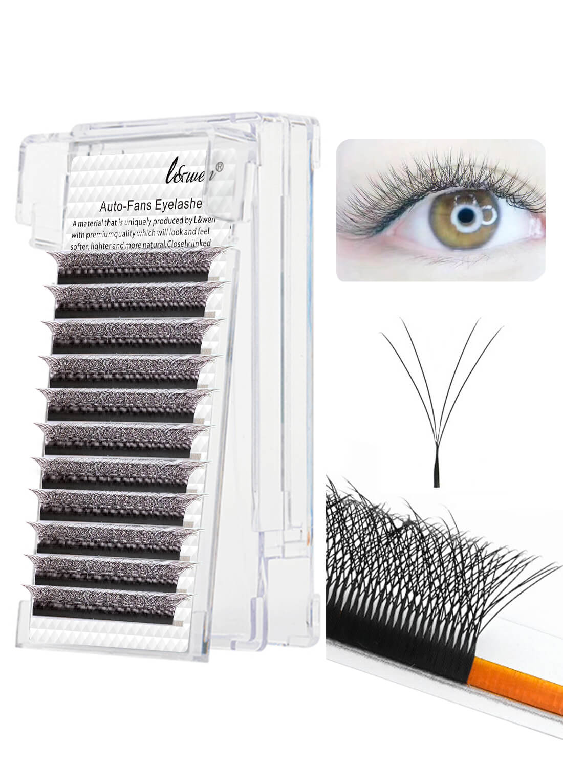 L&wen Auto Fans Fake False Eyelashes for Extension Grafting