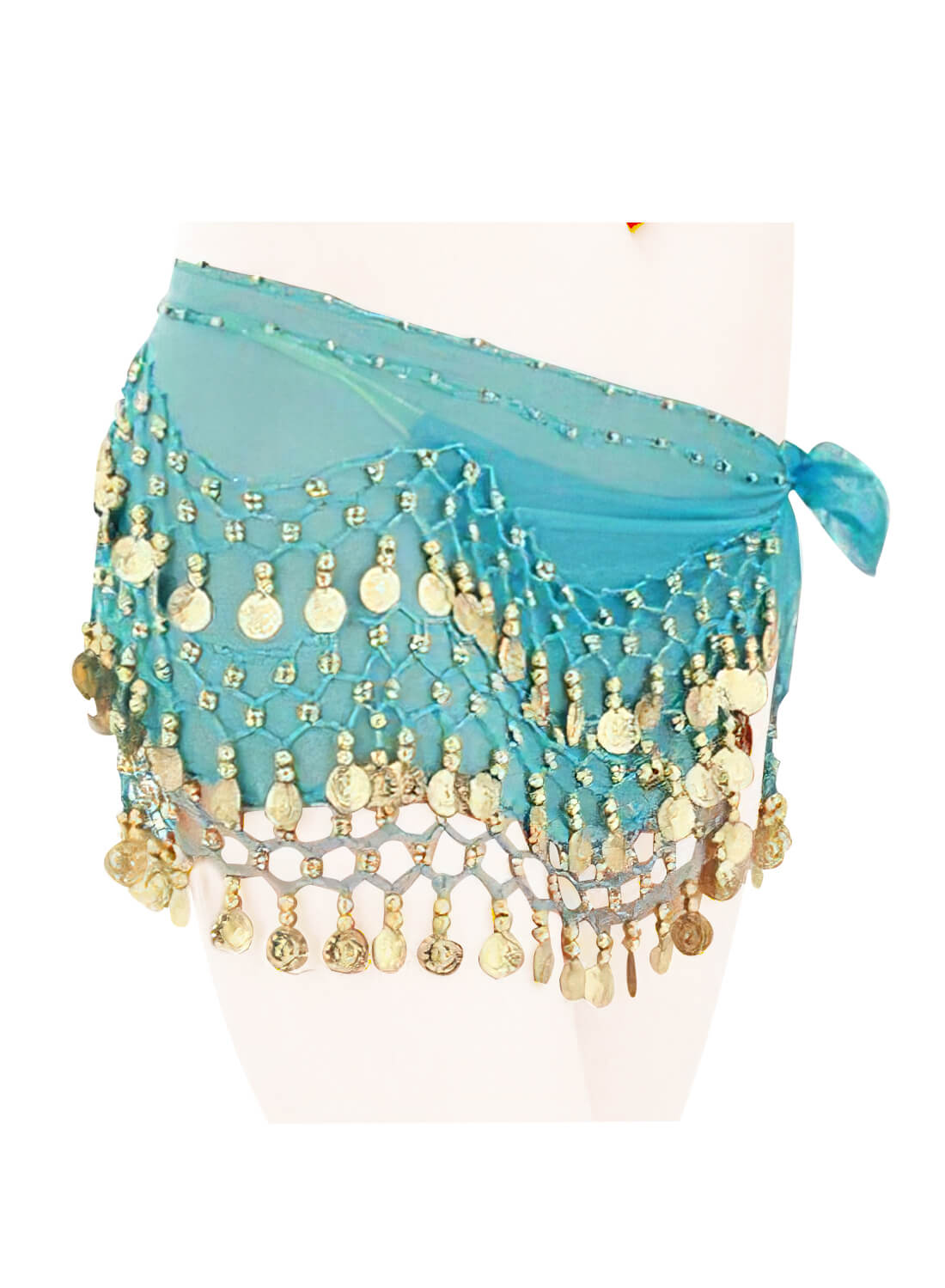 Belly Dance Hip Scarf with Gold Coins for Women