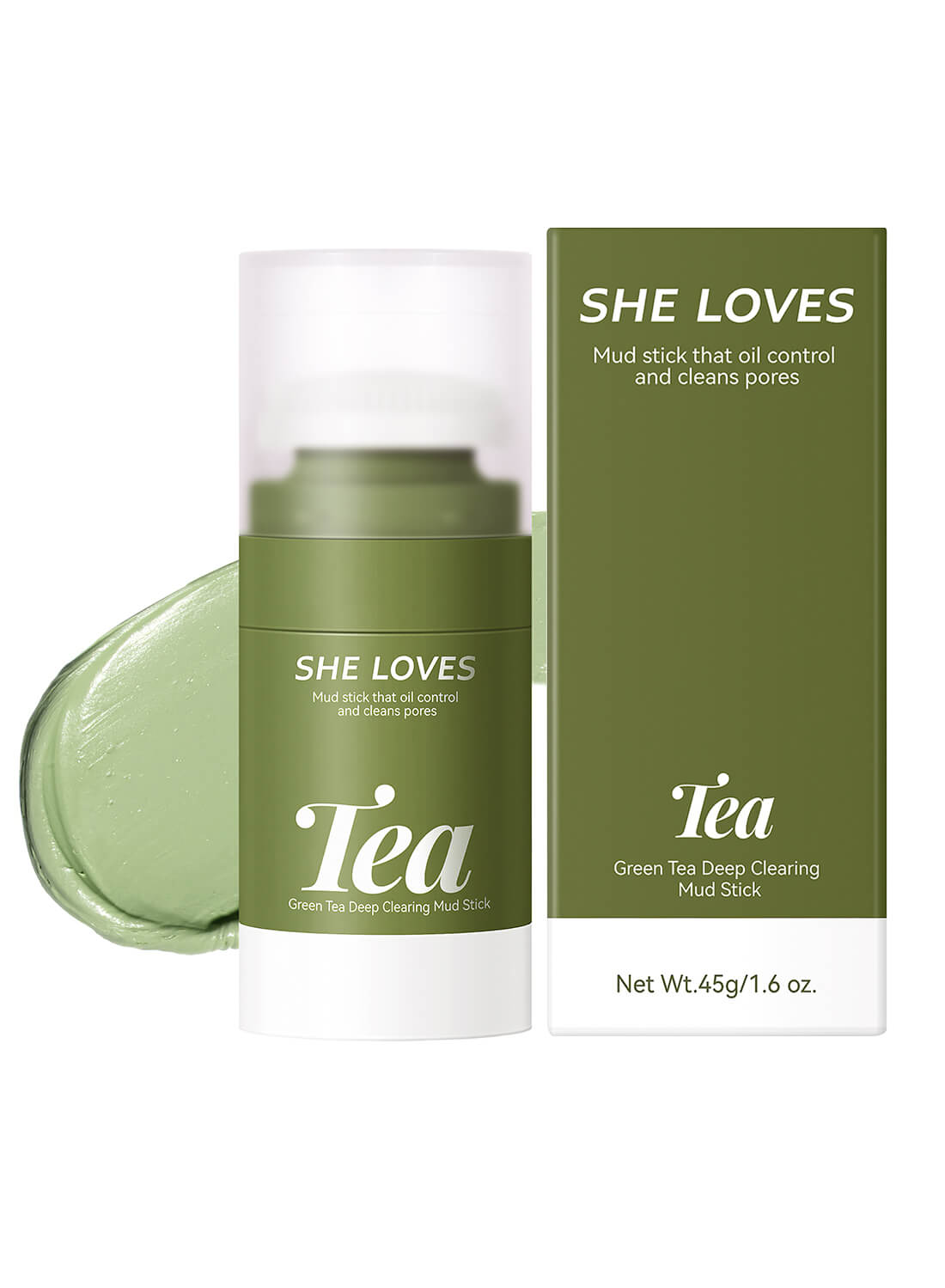 She Loves Green Tea Deep Clearing Mud Stick 45g
