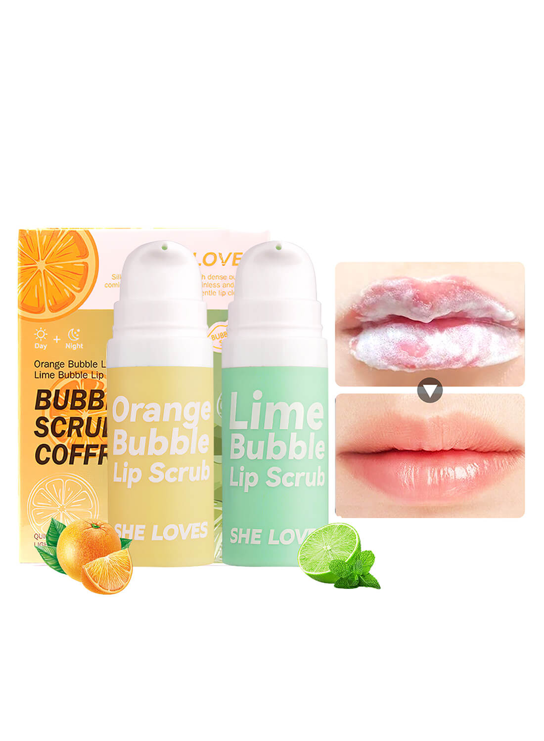 SHELOVES 2Pcs Bubble Lip Scrub Set