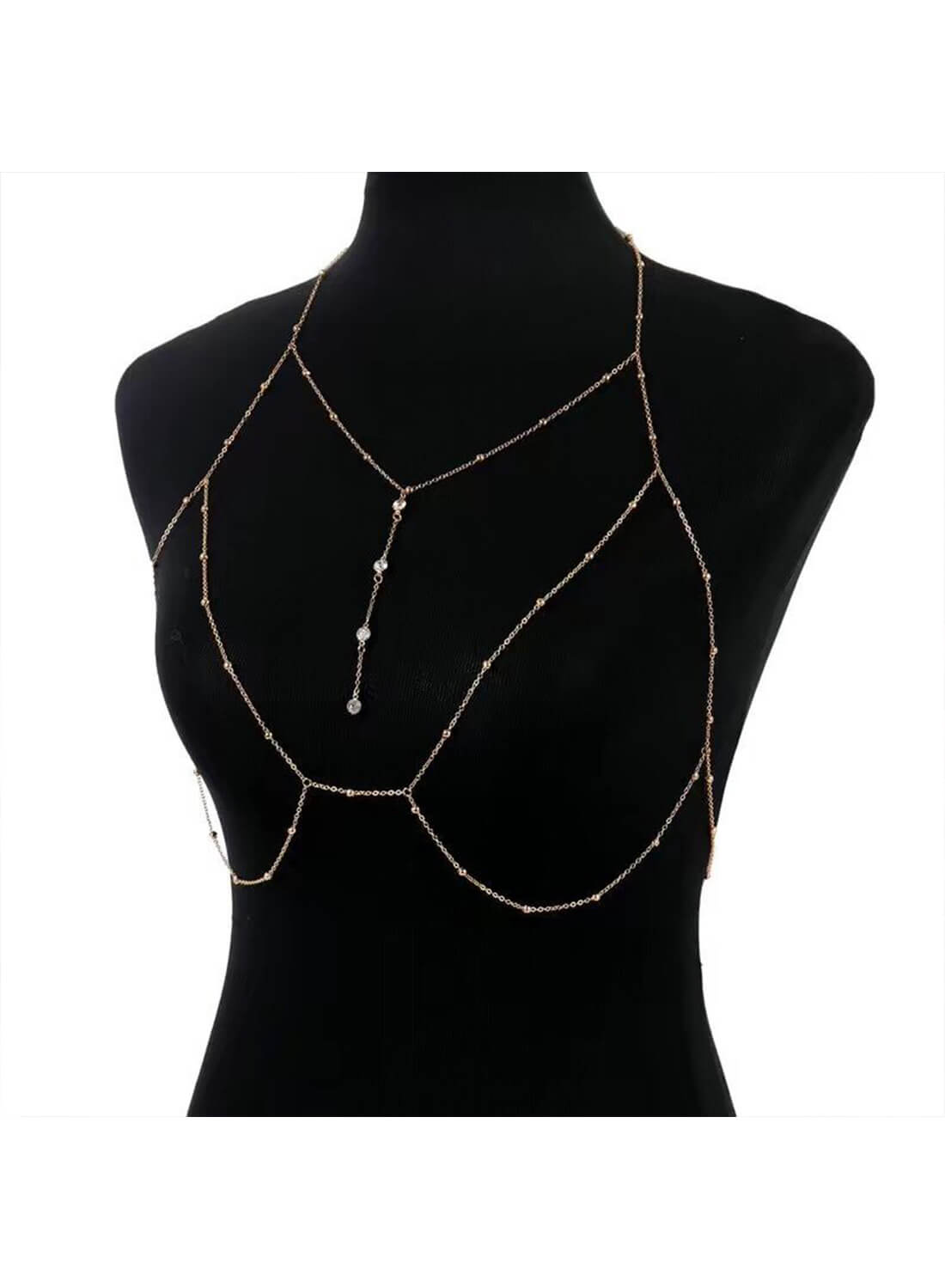 Multi Layered Body Chain with Shining Crystal