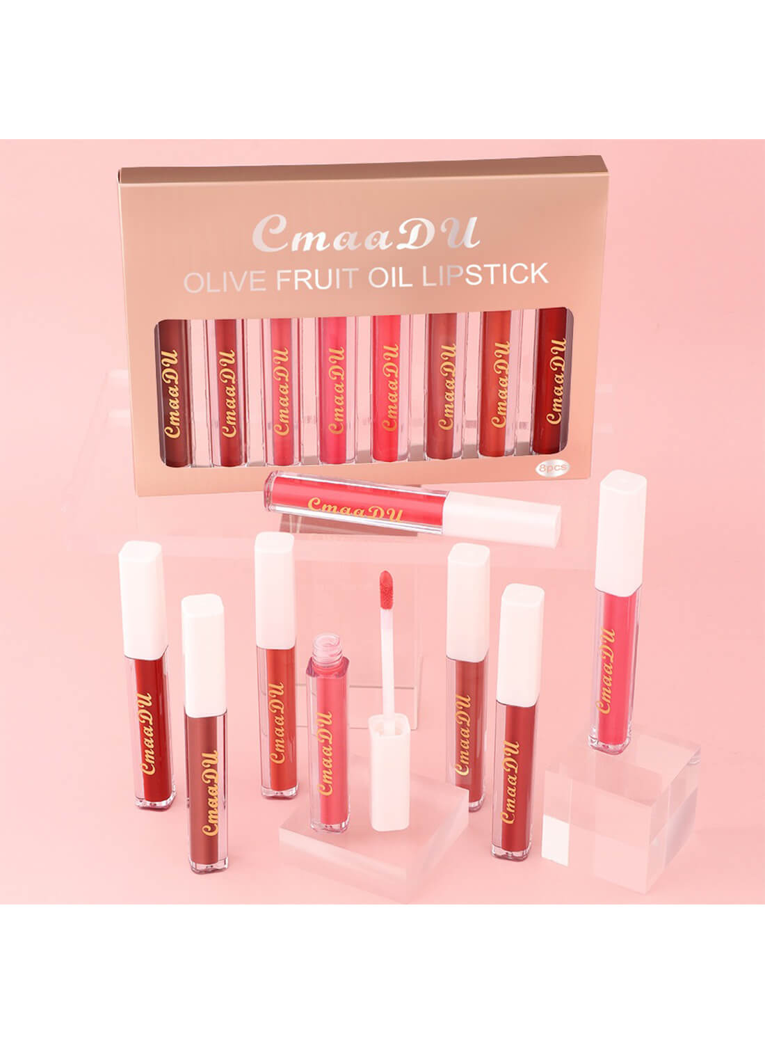 6Pcs Lip Gloss Set with Olive Fruit Oil, Makeup Gift Set for Girls Women