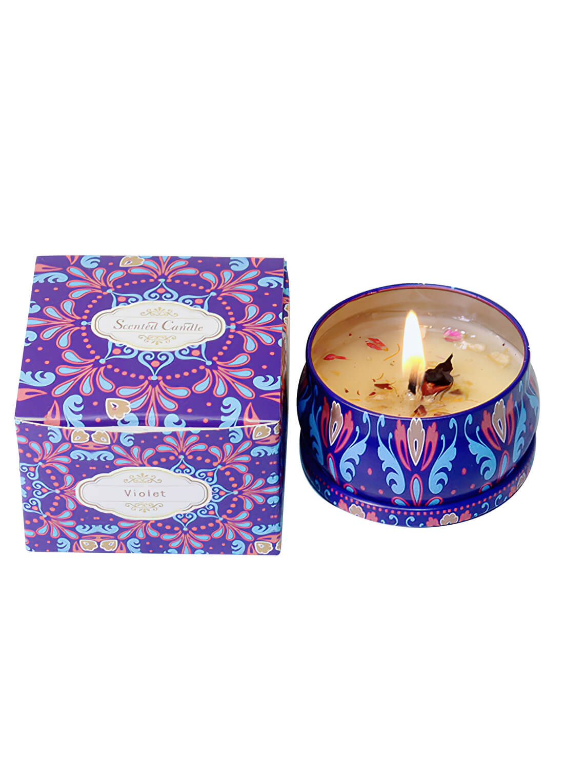 Scented Candles with Dry Flowers for Home SPA Bathing Yoga Travel Gift