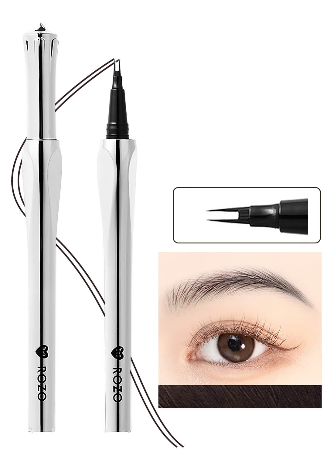 Eyebrow Pen with Micro-Fork Tip, 2 Tip Microblade Eyebrow Pen