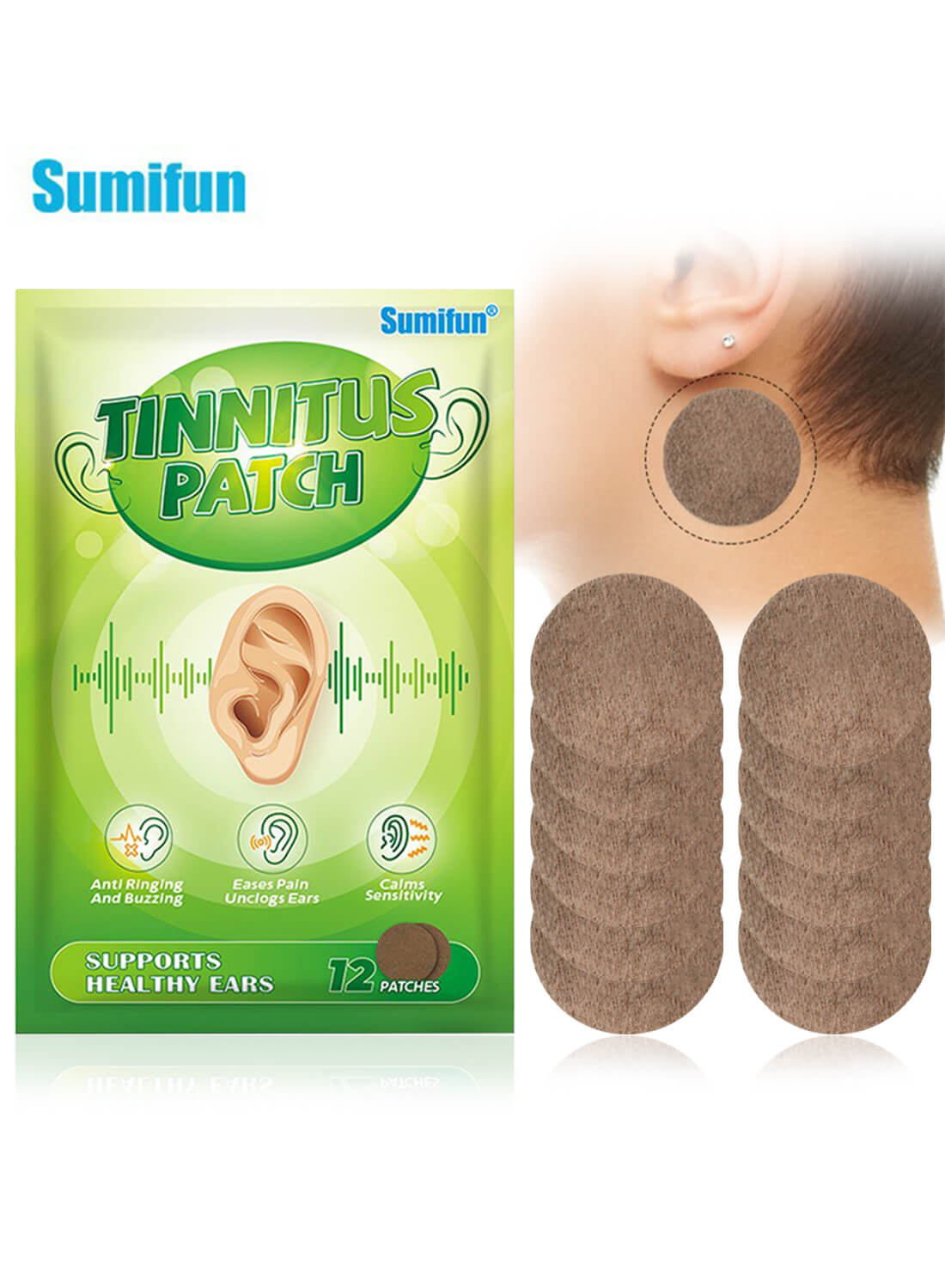 Tinnitus Patch for Ringing Ears, Tinnitus Relief Patches 12 Patches