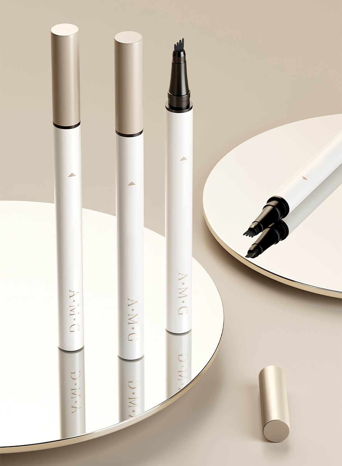 Eyebrow Pen with Micro-Fork Tip, 4 Tip Microblade Eyebrow Pen