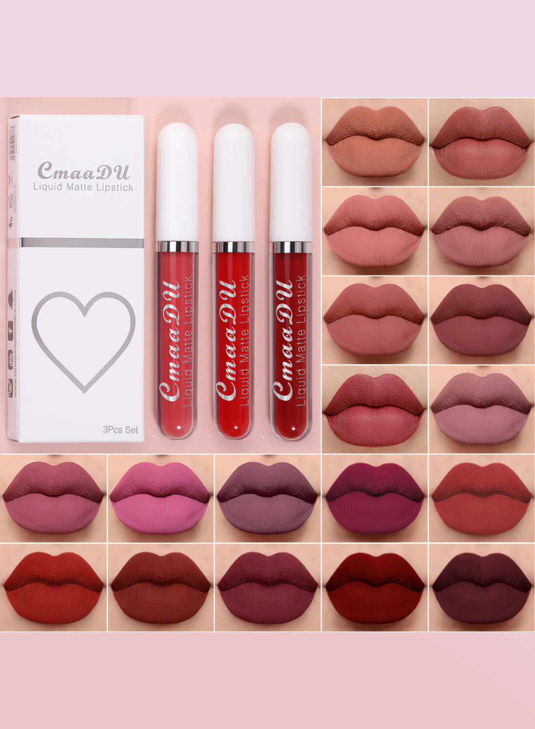 CmaaDu 3Pcs Lip Gloss Set