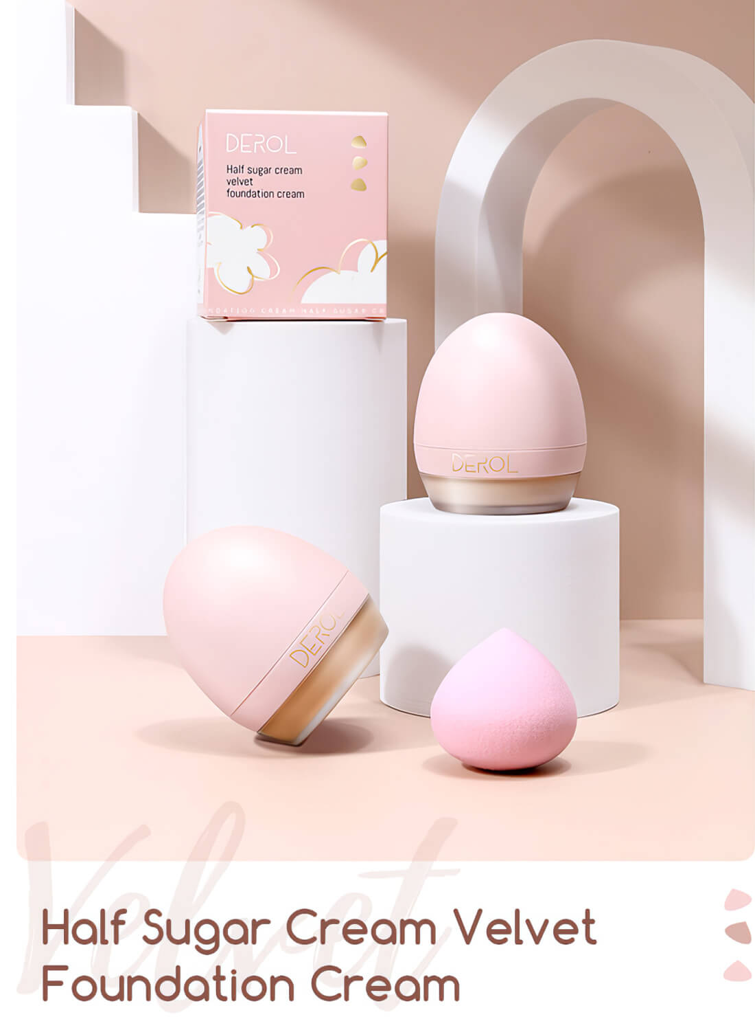 DEROL Foundation with a Makeup Egg